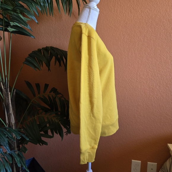 3/$25 Amazon Essentials Crew Neck Sweatshirt Marigold Mustard Yellow Cotton - Picture 2 of 10